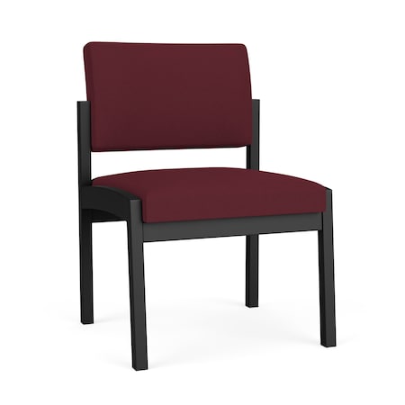 Lesro Lenox Steel Armless Guest Chair, Wine/Mulberry (Red) Seat, Wine/Mulberry Back, 22.5 W 24.5 L 32 H LS1102